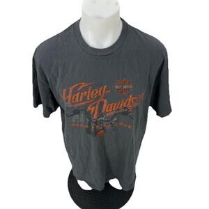 Harley Davidson Biker T-Shirt Men XL Gray Born To Be Free Short Sleeve 29-13